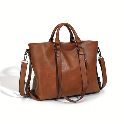 Charlotte’s Classic Elegance | Vintage Faux Leather Tote Bag